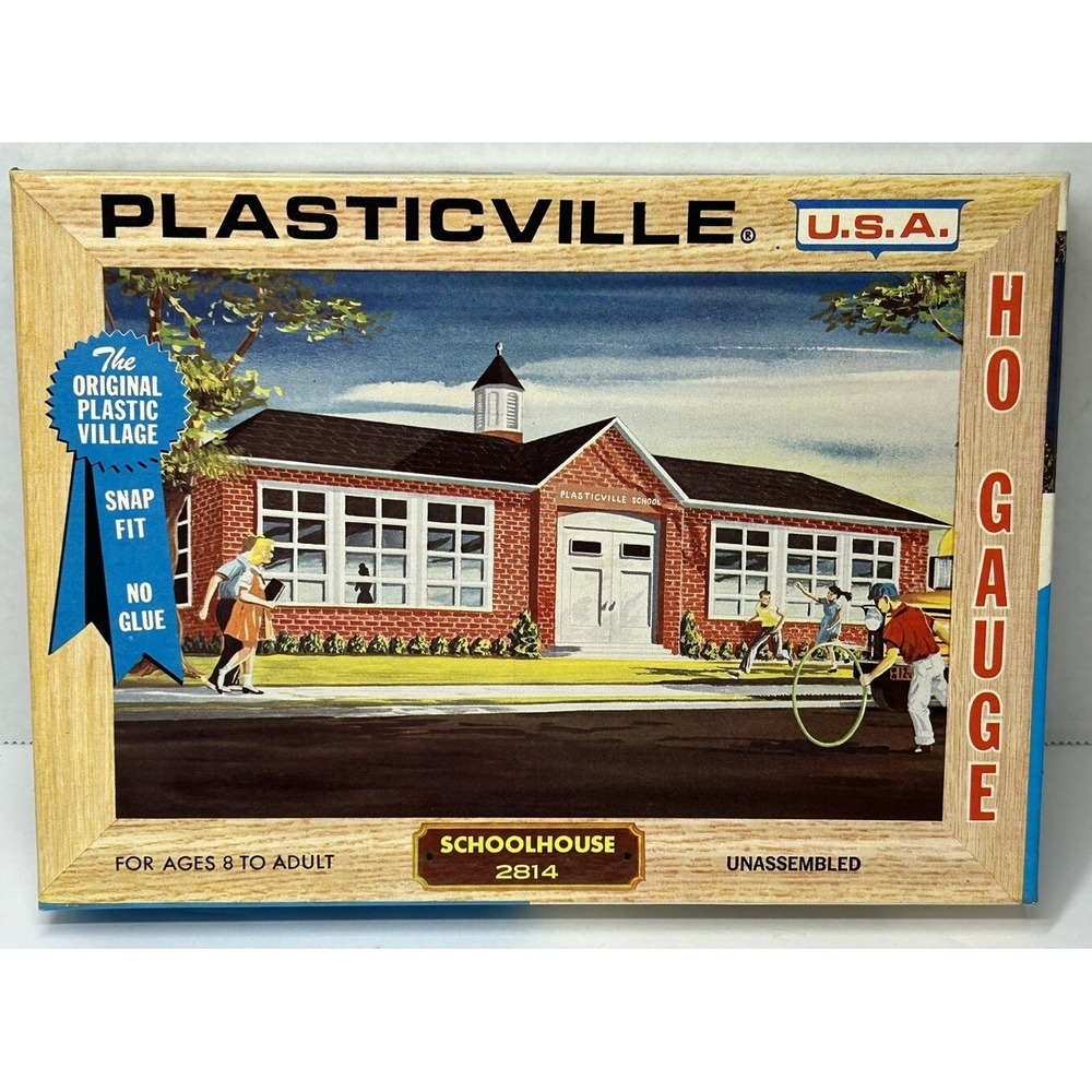 Bachmann Plasticville U.S.A.‎ Schoolhouse #2814 Model Train Accessory EUC